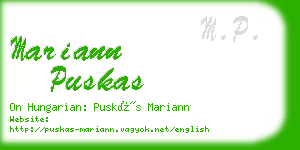 mariann puskas business card